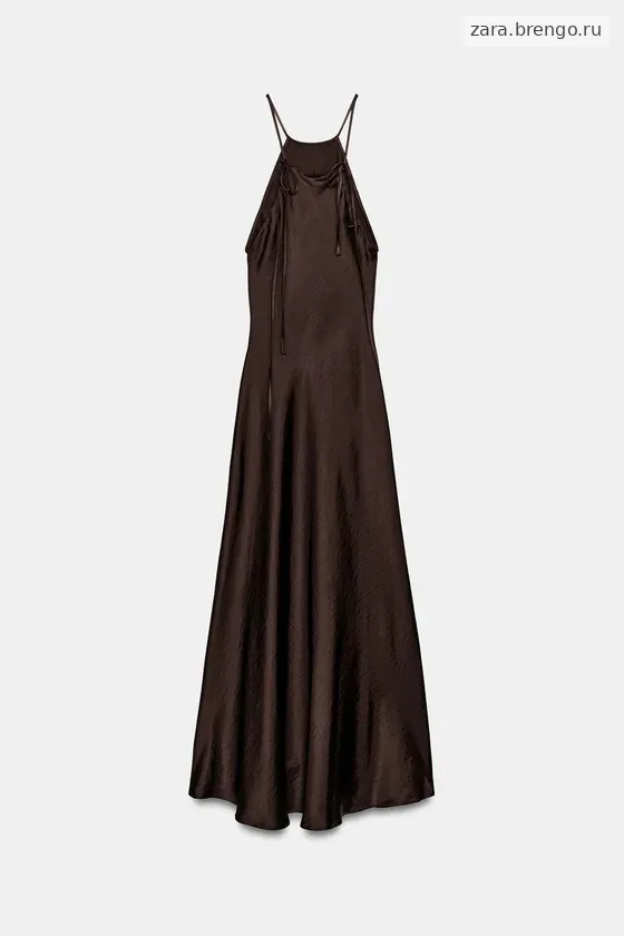 АТЛАСНОЕ ПЛАТЬЕ ХАЛТЕР коллекция Zara «ZW»