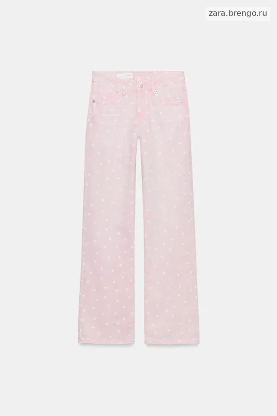 ДЖИНСЫ TRF  С НИЗКОЙ ПОСАДКОЙ И ГОРОШКОМ