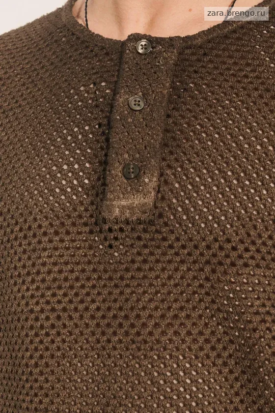 Вязаная футболка с крючком henley