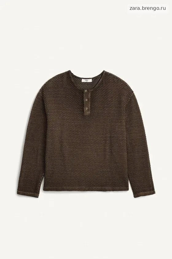 Вязаная футболка с крючком henley