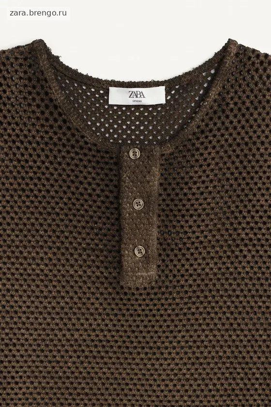 Вязаная футболка с крючком henley