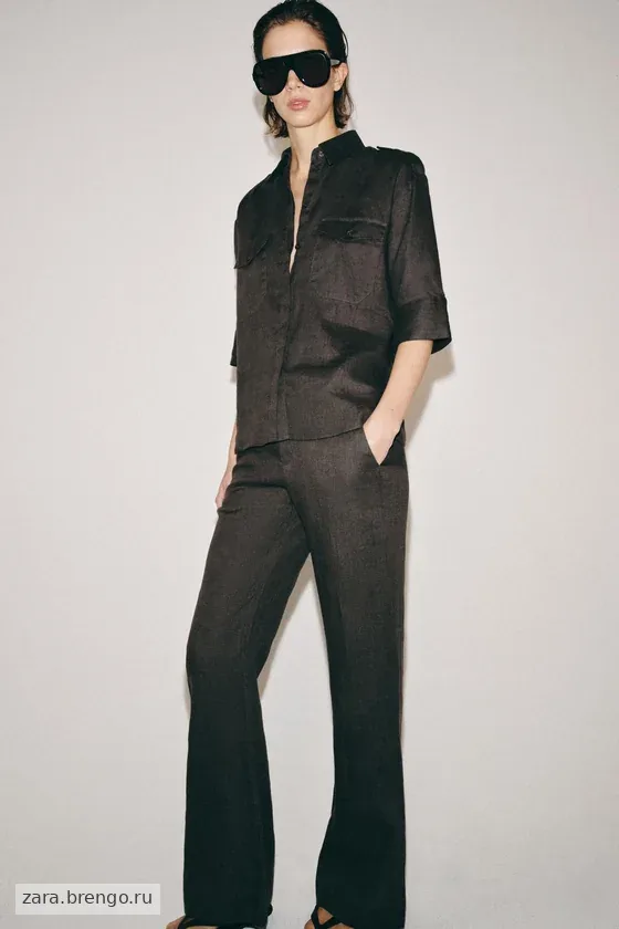 РАСКЛЕШЕННЫЕ БРЮКИ ИЗ ЛЬНА — коллекция Zara «ZW»