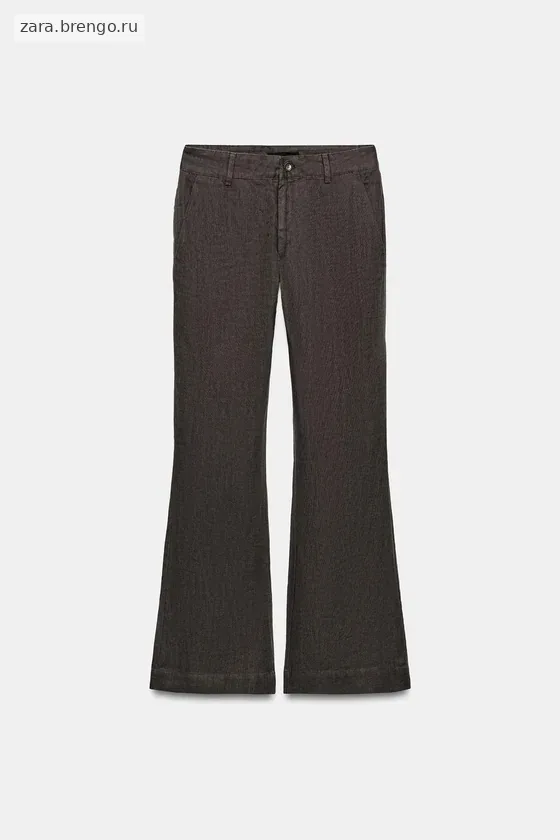 РАСКЛЕШЕННЫЕ БРЮКИ ИЗ ЛЬНА — коллекция Zara «ZW»