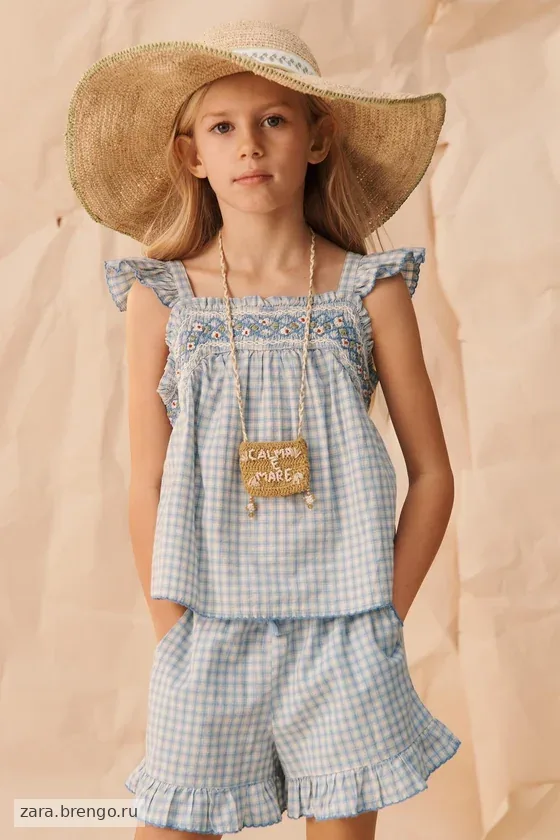 Топ в клетку с вышивкой (Лимитированная коллекция)