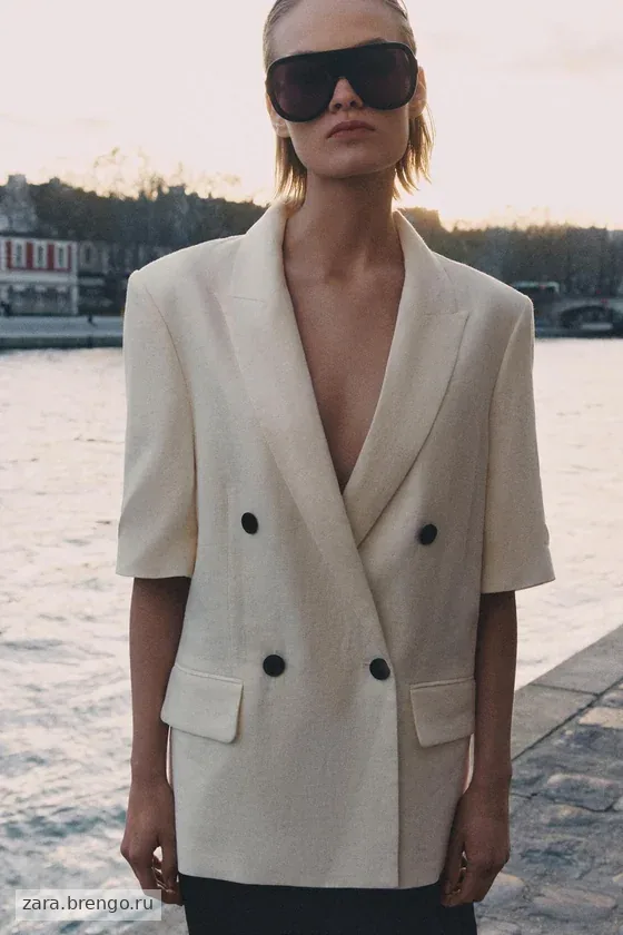 БЛЕЙЗЕР ИЗ ЛЬНА С КОРОТКИМИ РУКАВАМИ — коллекция Zara «ZW»