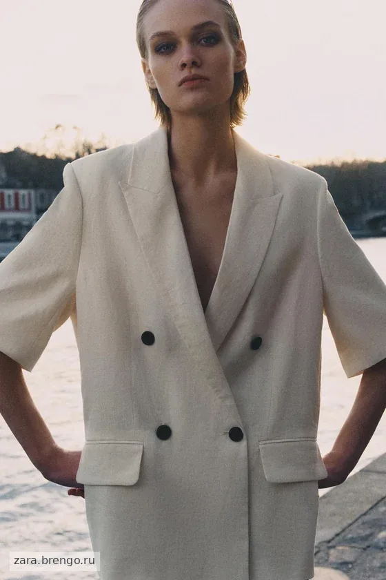 БЛЕЙЗЕР ИЗ ЛЬНА С КОРОТКИМИ РУКАВАМИ — коллекция Zara «ZW»