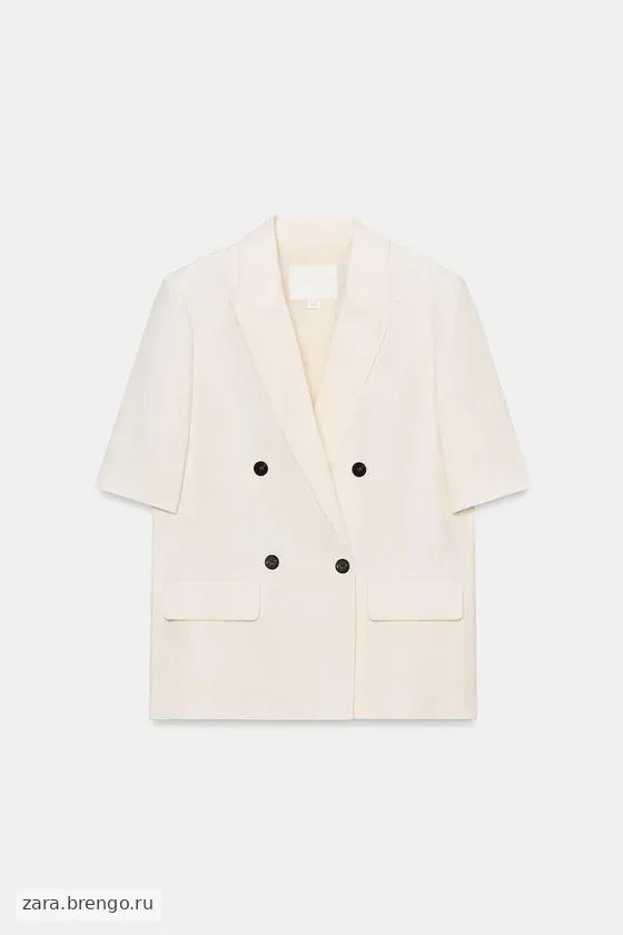 БЛЕЙЗЕР ИЗ ЛЬНА С КОРОТКИМИ РУКАВАМИ — коллекция Zara «ZW»
