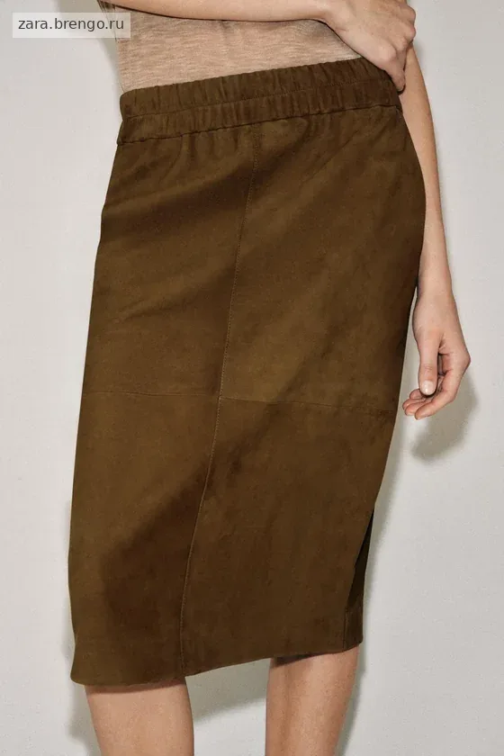 ЮБКА ИЗ ЗАМШИ — коллекция Zara «ZW» лимитированная серия