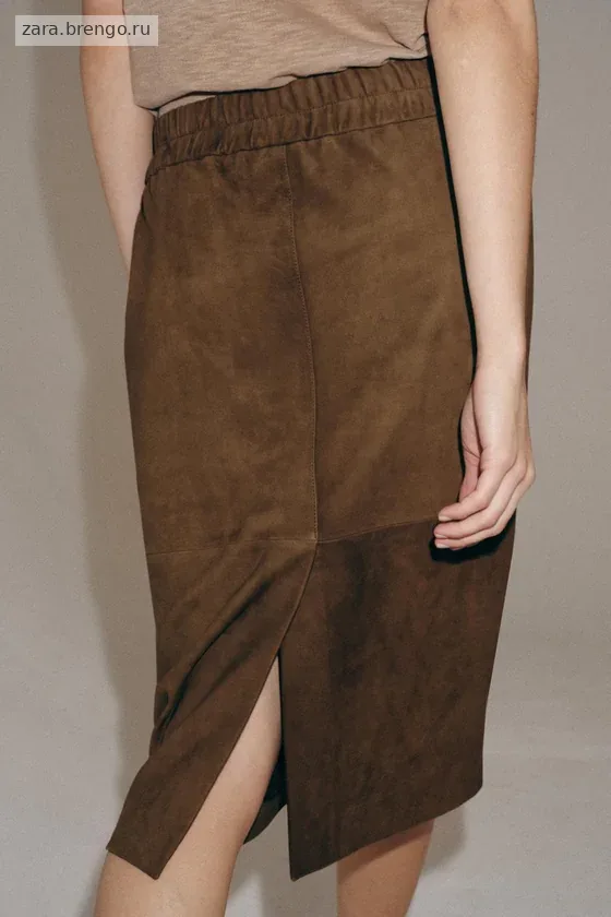 ЮБКА ИЗ ЗАМШИ — коллекция Zara «ZW» лимитированная серия