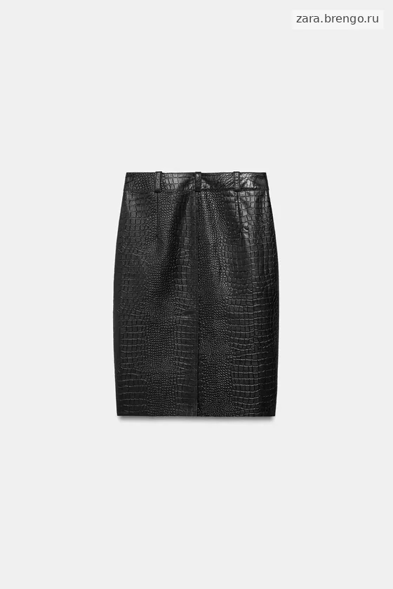 ЮБКА ИЗ КОЖИ ПОД КОЖУ КРОКОДИЛА — коллекция Zara «ZW» лимитированная серия