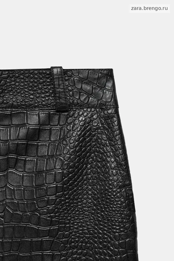 ЮБКА ИЗ КОЖИ ПОД КОЖУ КРОКОДИЛА — коллекция Zara «ZW» лимитированная серия