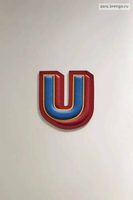 Кожаный нашивной патч с буквой u