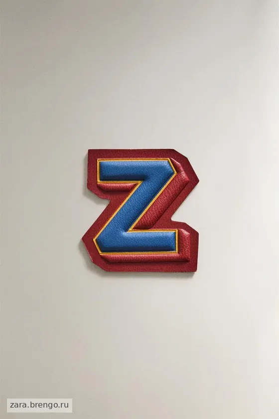 Наклейка из кожи с буквой z