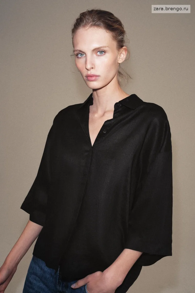 Рубашка свободного кроя коллекции zara woman