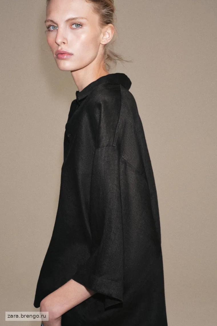 Рубашка свободного кроя коллекции zara woman