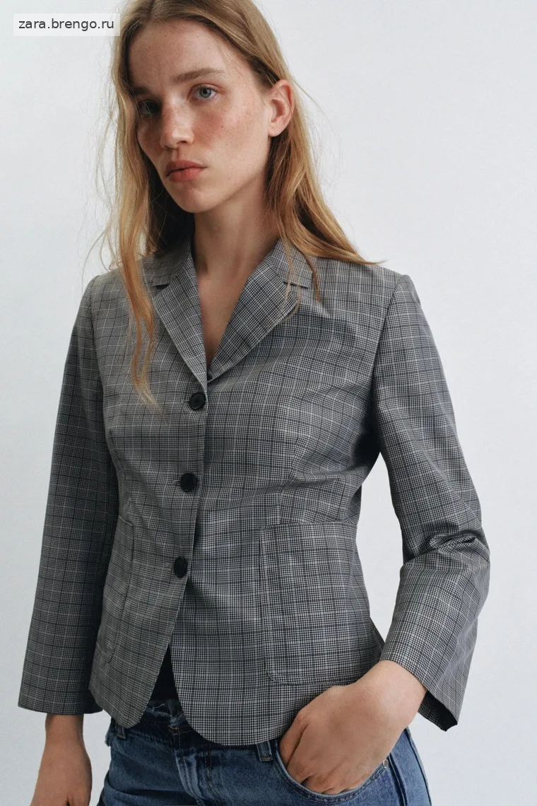 Шерстяной жакет Zara «ZW» check