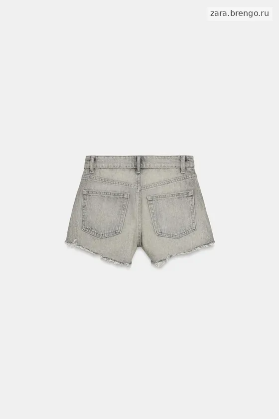 Джинсовые шорты zara trf с высокой посадкой и потертостями