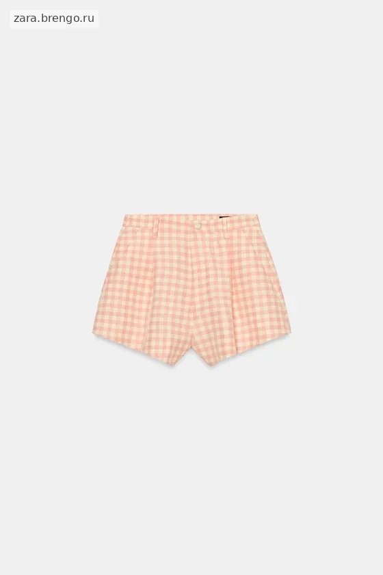 ШОРТЫ В КЛЕТКУ ВИШИ — коллекция Zara «ZW»
