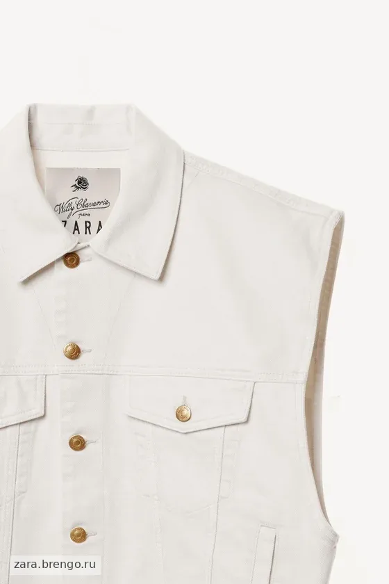 Джинсовый жилет прямого кроя willy chavarria x zara