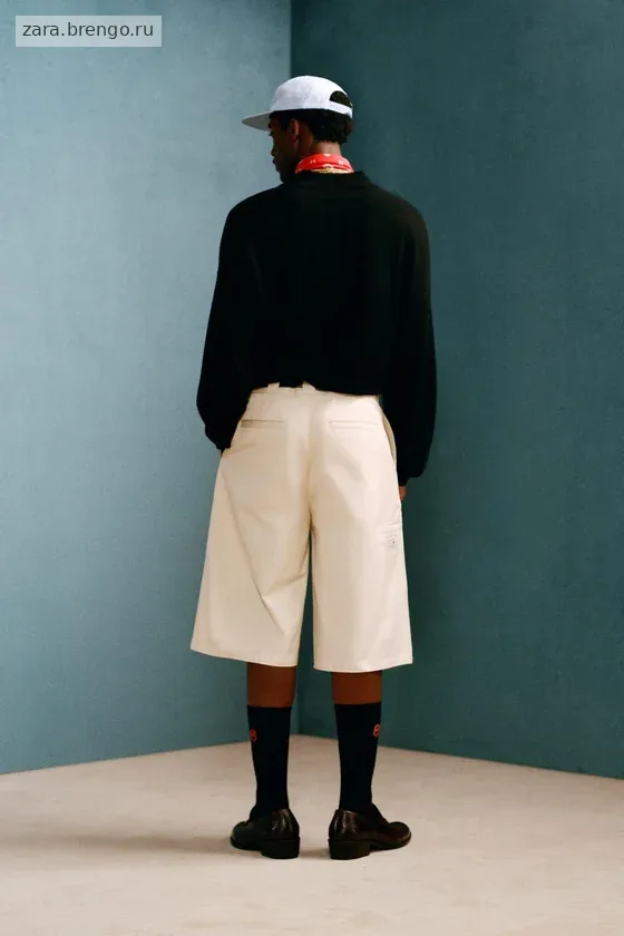 Широкие плиссированные бермуды willy chavarria x zara