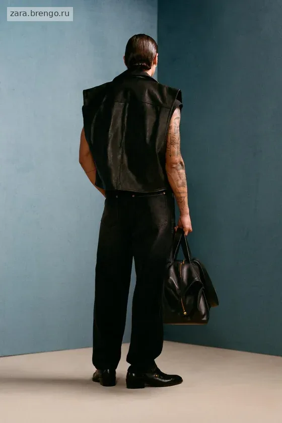 Кожаный жилет байкера willy chavarria x zara
