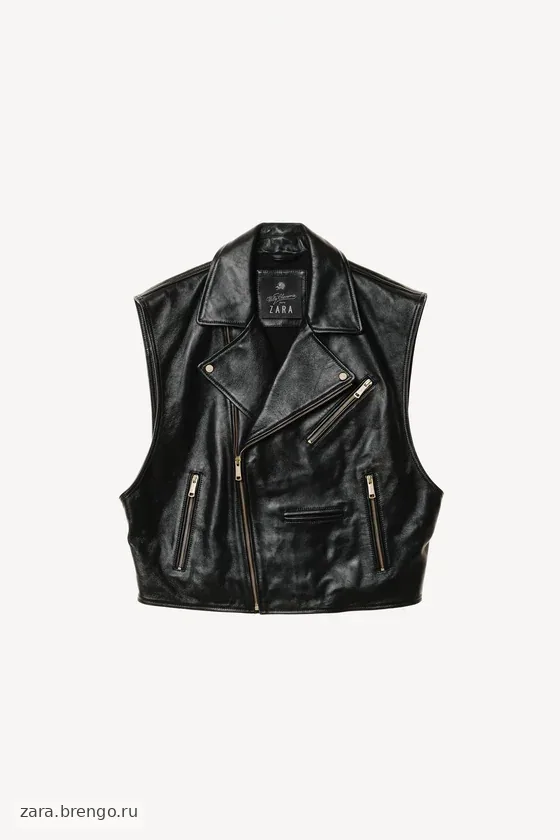 Кожаный жилет байкера willy chavarria x zara