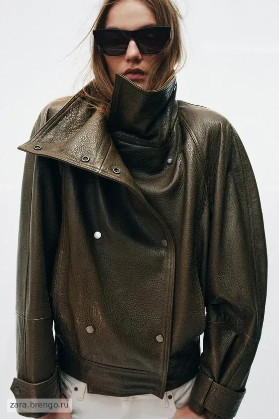 КУРТКА ОВЕРСАЙЗ ИЗ КОЖИ — коллекция Zara «ZW» лимитированная серия