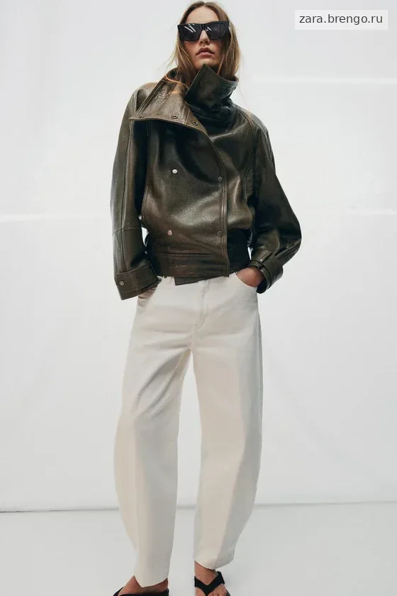 КУРТКА ОВЕРСАЙЗ ИЗ КОЖИ — коллекция Zara «ZW» лимитированная серия