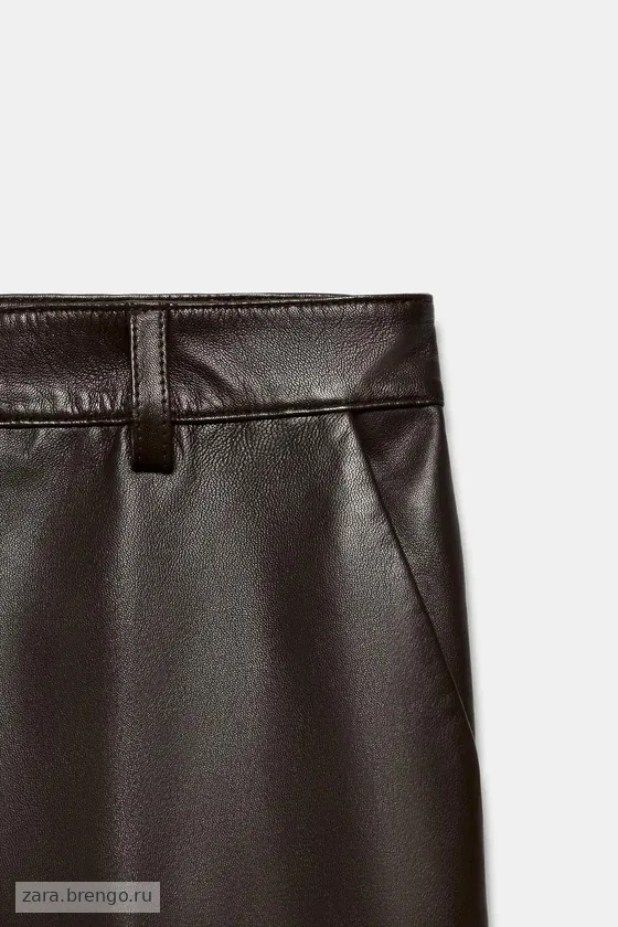 РАСКЛЕШЕННЫЕ БРЮКИ ИЗ КОЖИ — коллекция Zara «ZW» лимитированная серия