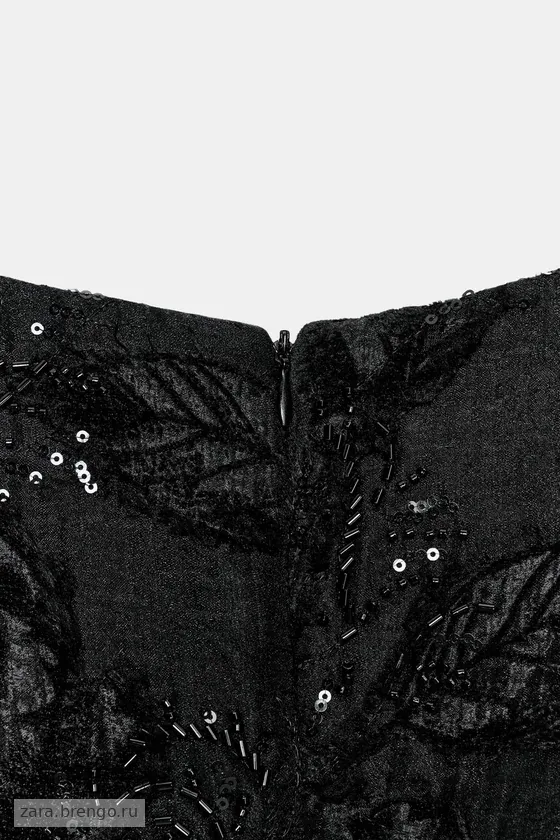 КОРОТКОЕ ПЛАТЬЕ С ВЫШИВКОЙ И БУСИНАМИ — коллекция Zara «ZW»