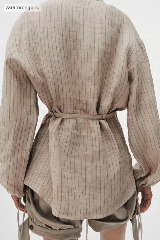 РУБАШКА В ПОЛОСКУ ИЗ ЛЬНА — коллекция Zara «ZW»