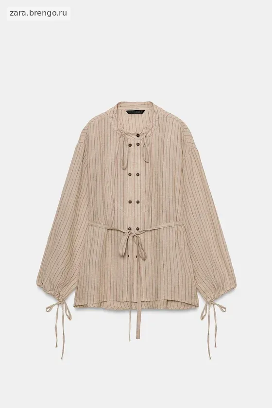 РУБАШКА В ПОЛОСКУ ИЗ ЛЬНА — коллекция Zara «ZW»