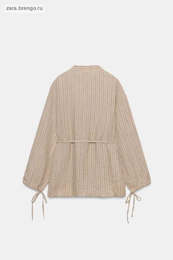 РУБАШКА В ПОЛОСКУ ИЗ ЛЬНА — коллекция Zara «ZW»
