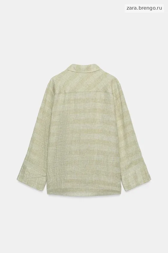 РУБАШКА ИЗ ЛЬНА В КЛЕТКУ — коллекция Zara «ZW»