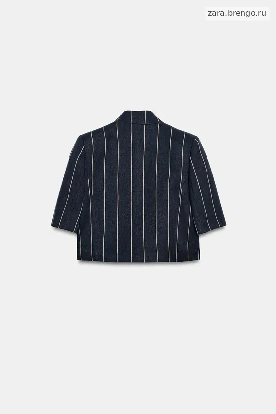 УКОРОЧЕННАЯ КУРТКА В ПОЛОСКУ ИЗ ЛЬНА — коллекция Zara «ZW»