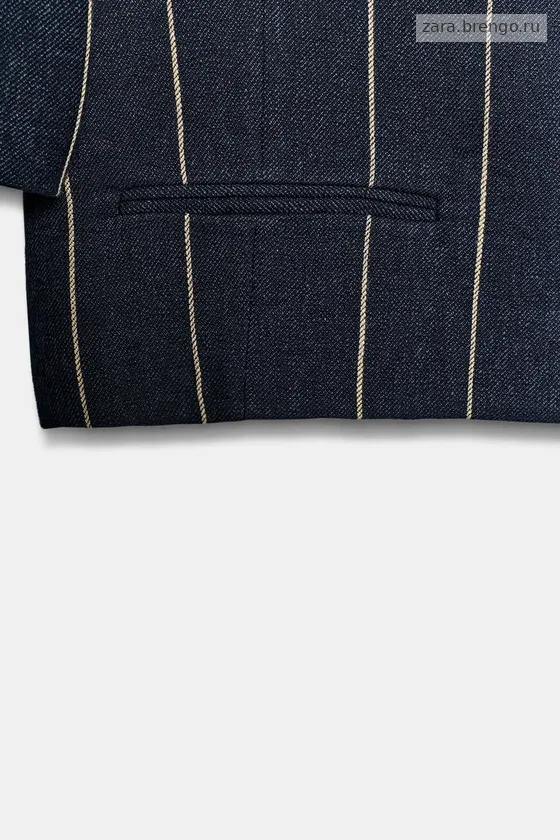 УКОРОЧЕННАЯ КУРТКА В ПОЛОСКУ ИЗ ЛЬНА — коллекция Zara «ZW»