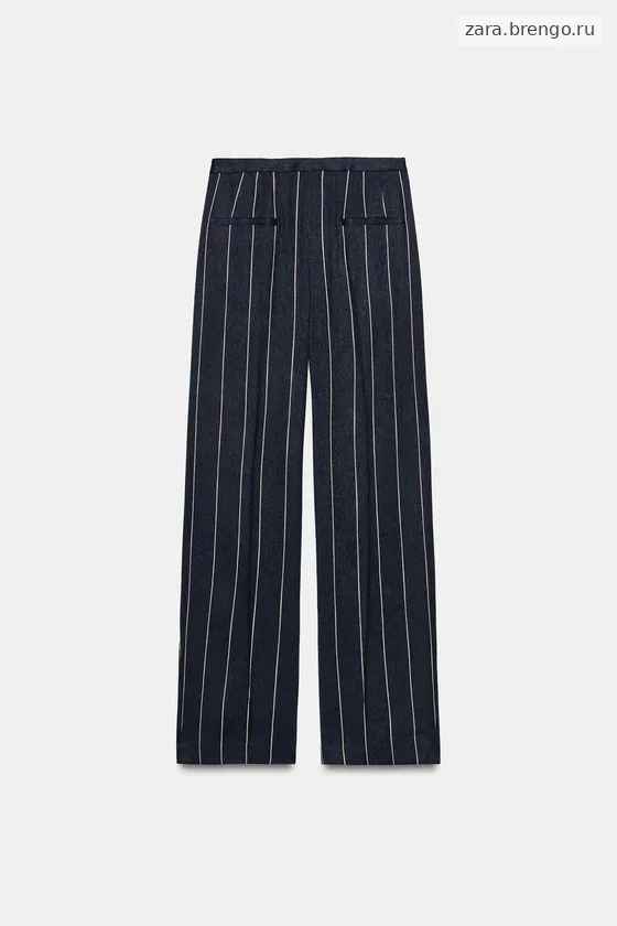 БРЮКИ В ПОЛОСКУ ИЗ СМЕСОВОГО ЛЬНА — коллекция Zara «ZW»