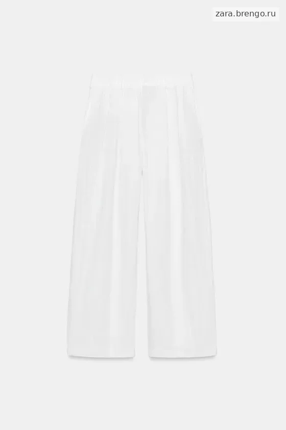 БРЮКИ ИЗ ЛЬНА СО СКЛАДКАМИ — коллекция Zara «ZW»