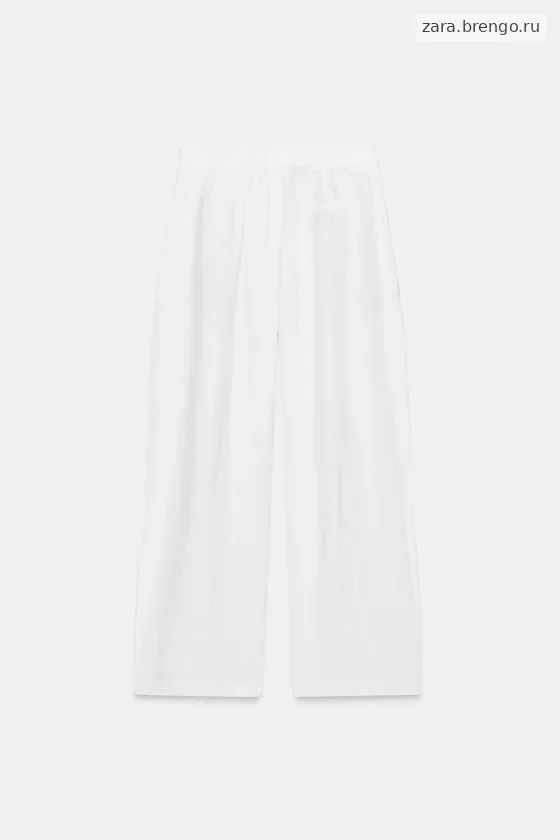 БРЮКИ ИЗ ЛЬНА СО СКЛАДКАМИ — коллекция Zara «ZW»