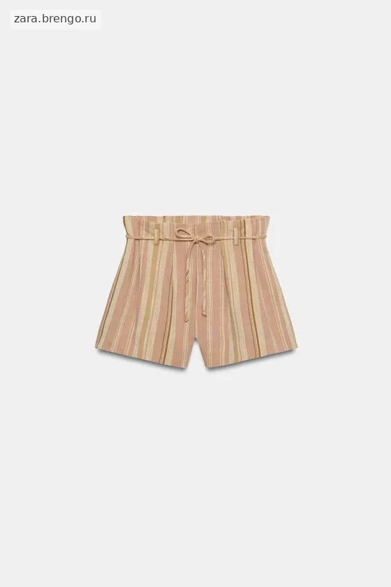 ШОРТЫ В ПОЛОСКУ С ПОЯСОМ — коллекция Zara «ZW»