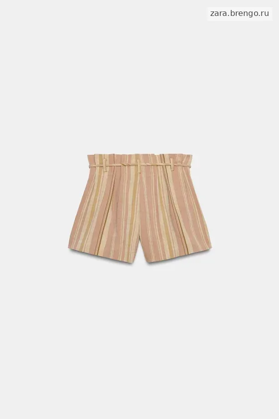 ШОРТЫ В ПОЛОСКУ С ПОЯСОМ — коллекция Zara «ZW»