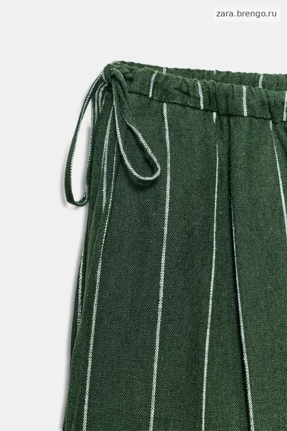 БРЮКИ В ПОЛОСКУ ИЗ СМЕСОВОГО ЛЬНА — коллекция Zara «ZW»