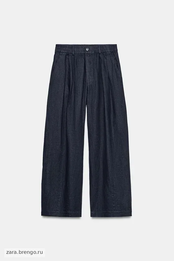 БРЮКИ ИЗ ЛЬНА СО СКЛАДКАМИ — коллекция Zara «ZW»