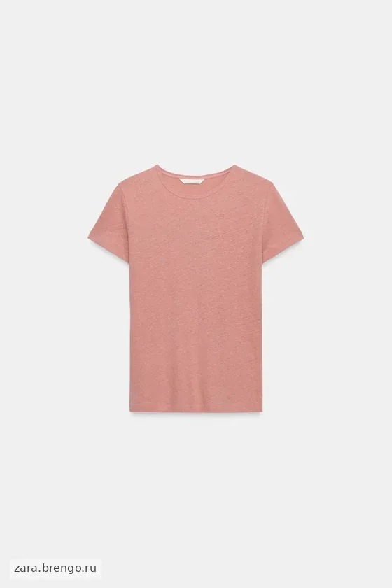ФУТБОЛКА ИЗ ХЛОПКА И ЛЬНА С КОРОТКИМИ РУКАВАМИ