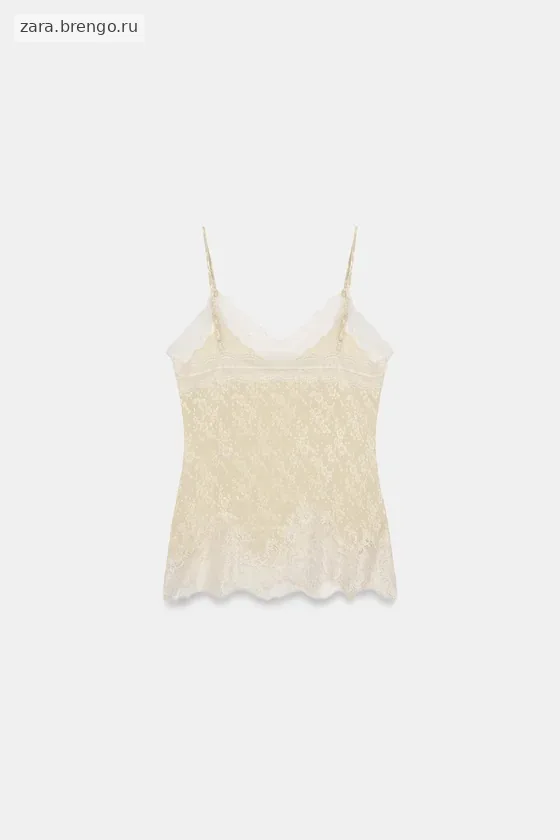 ЖАККАРДОВЫЙ ТОП С КРУЖЕВОМ — коллекция Zara «ZW»