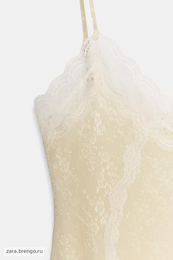 ЖАККАРДОВЫЙ ТОП С КРУЖЕВОМ — коллекция Zara «ZW»