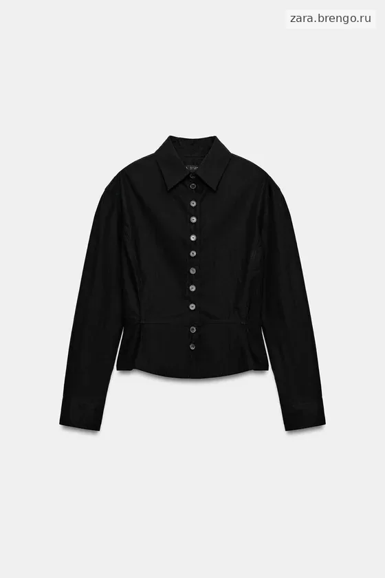 РУБАШКА С БАСКОЙ И ПУГОВИЦАМИ — коллекция Zara «ZW»