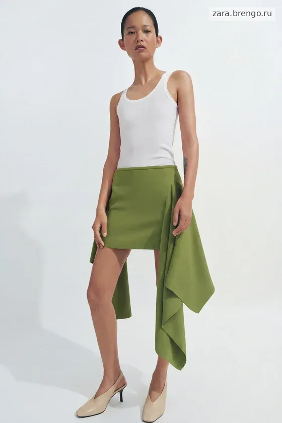 КОРОТКАЯ ЮБКА С ОСТРЫМ ПОДОЛОМ — коллекция Zara «ZW»