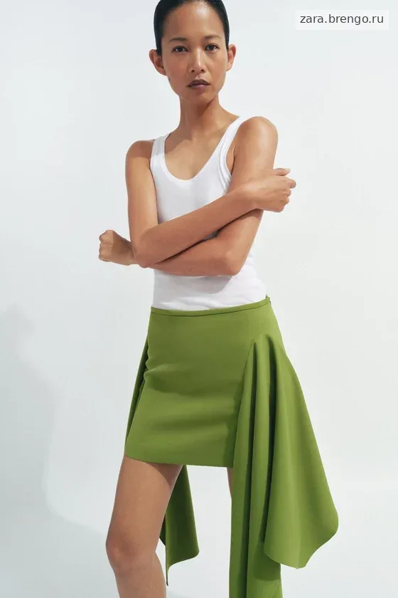 КОРОТКАЯ ЮБКА С ОСТРЫМ ПОДОЛОМ — коллекция Zara «ZW»