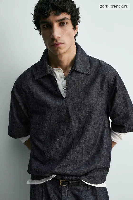 ДЖИНСОВАЯ РУБАШКА ПОЛО СВОБОДНОГО КРОЯ